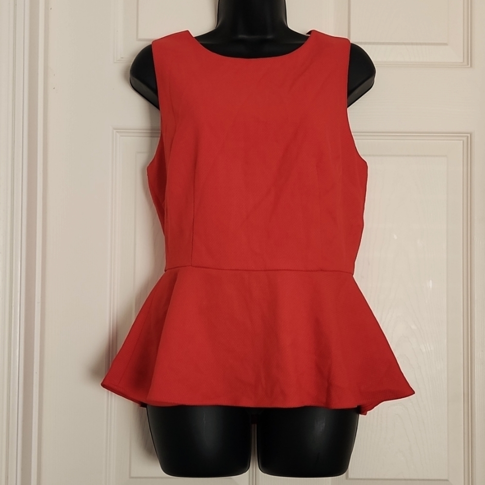 Foever 21 Texture Knit Ruffled Peplum Top